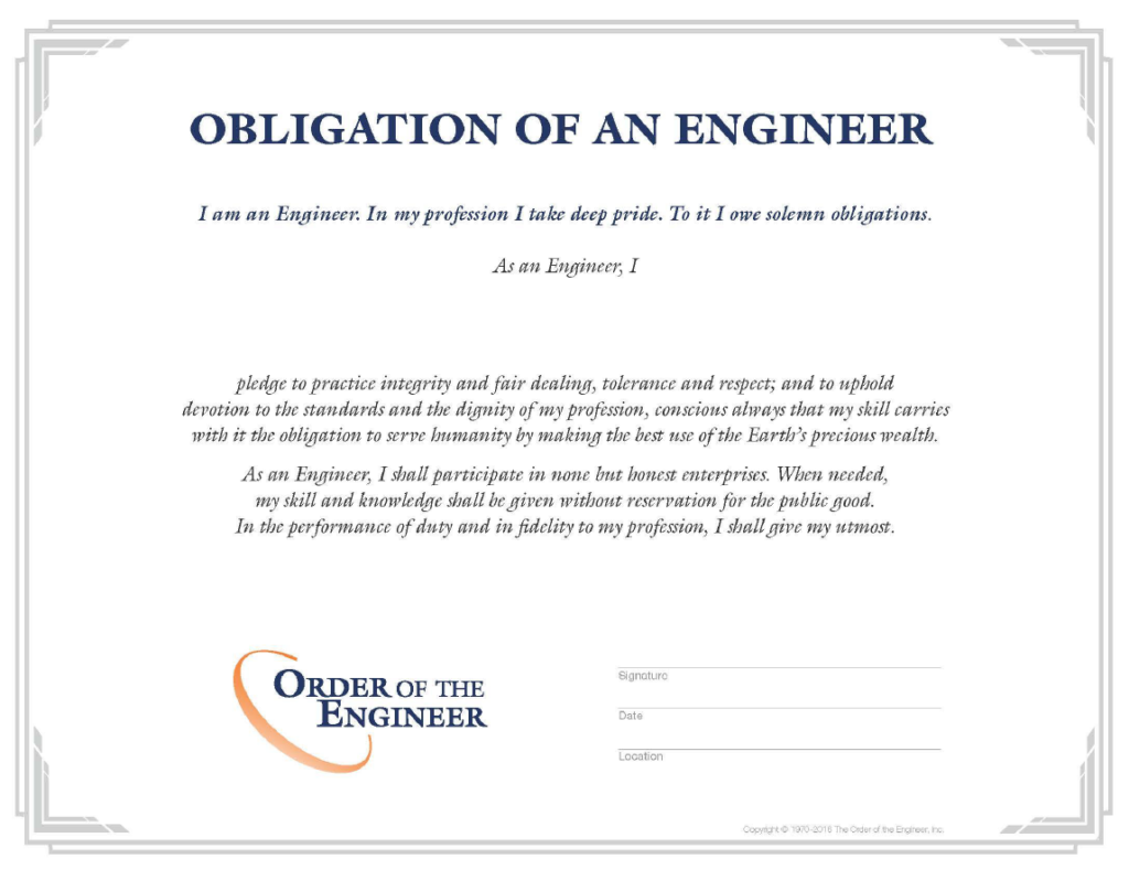 Order of the Engineer Maine Society of Professional Engineers